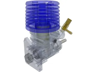 RC Model Car Engine .15cc 2-Stroke 3D Model preview