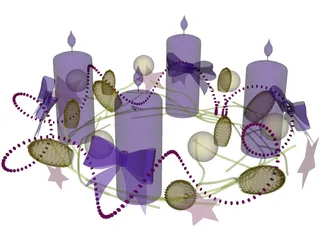 Christmas Candles 3D Model preview