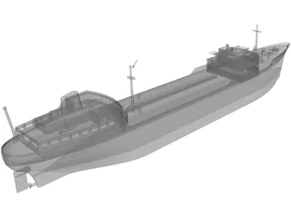 Tanker Ship 3D Model preview