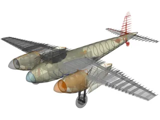 de Havilland Mosquito RC Plane 3D Model preview