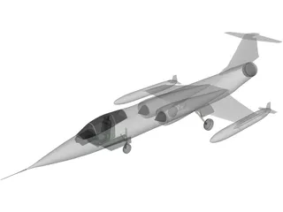 Lockheed F-104 Starfighter Jet Airplane 3D Model preview