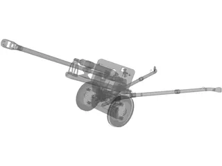 ZiS-3 76mm Divisional Gun M1942 3D Model preview