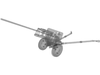 ZiS-2 57mm Anti-Tank Gun M1943 3D Model preview