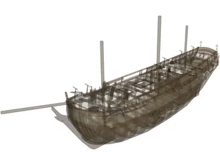 HMS Bounty with Interior 3D Model preview