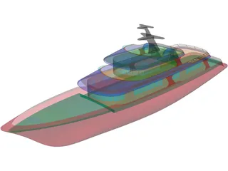 Super Yacht 155feet 3D Model preview