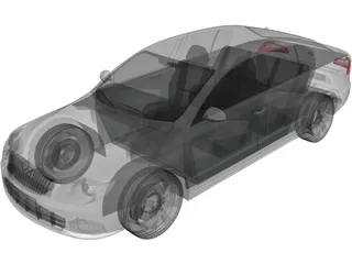 Skoda Superb (2009) 3D Model preview