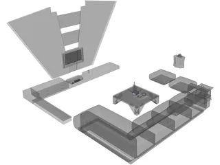 Living Room 3D Model preview