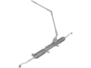 Rack and Pinion Car Steering 3D Model preview