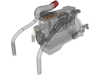 Heavy Duty Diesel Engine 3D Model preview