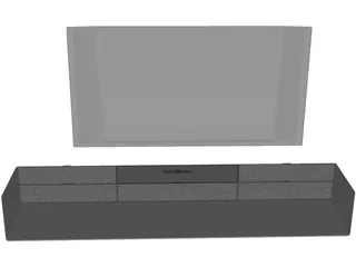 TV Wall 3D Model preview