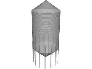 Hopper Tank 15 Foot 8 Ring 3D Model preview