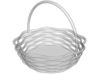 Basket with Handle 3D Model preview