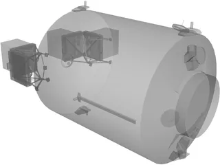 ISS Columbus module 3D Model preview