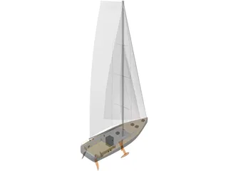 Sail Boat 3D Model preview