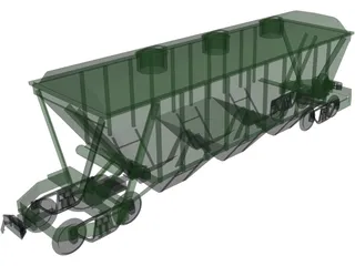 Railway Train Wagon 3D Model preview