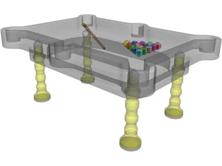 Pool Table 3D Model preview