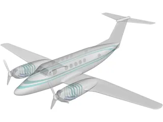 Beechcraft King Air B-200 3D Model preview