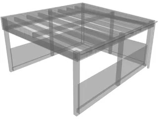 Carport with Metal Roof 3D Model preview