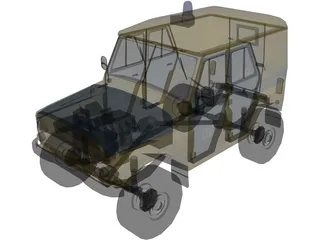 UAZ 469 Police 3D Model preview