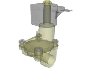 Solenoid Valve with 12V DC Coil 3D Model preview