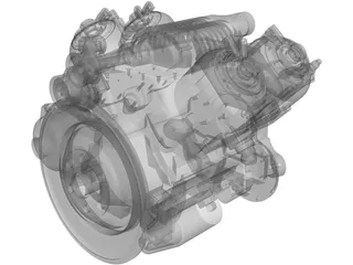 Car V4 Engine 3D Model preview