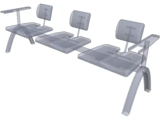 Hospital Bench 3D Model preview