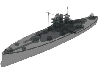 USS Nevada (BB-36) 3D Model preview