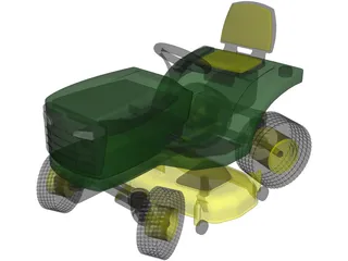 Lawnmower Sit-On 3D Model preview