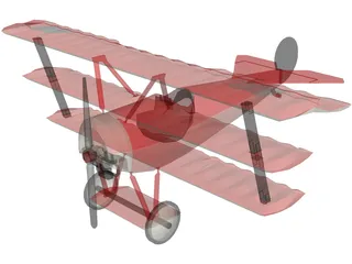 Fokker Dr.I Dreidecker Triplane 3D Model preview