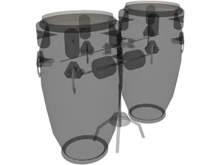 Bongo Percusion Instrument 3D Model preview