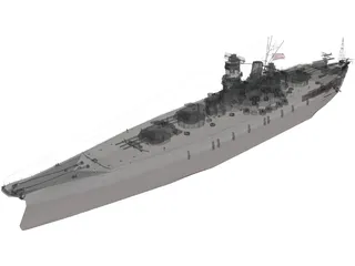 Yamato Battleship 3D Model preview