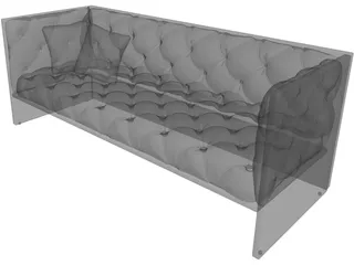 Sofa 3 Seater 3D Model preview
