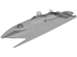 Catamaran Destroyer 3D Model preview