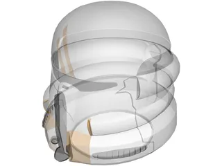 Airborne 212 Helmet 3D Model preview