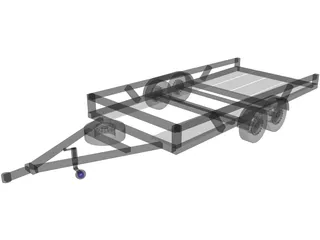Car Trailer 3D Model preview