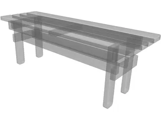 Entryway Bench 3D Model preview