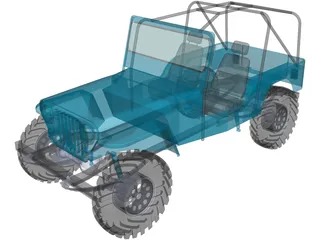 Jeep Willys Long (1945) 3D Model preview