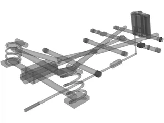 Classic Mercedes Chassis 3D Model preview