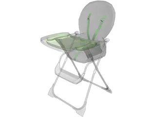Baby Highchair 3D Model preview