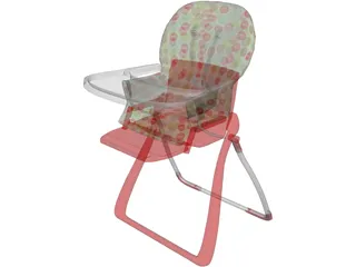 Baby Highchair 3D Model preview