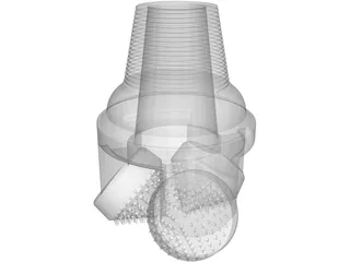 Tricone Drill 3D Model preview