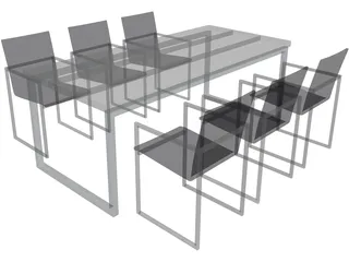 Dining Set 3D Model preview