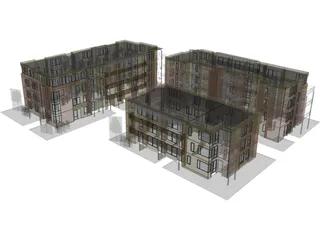 Condo Buildings 3D Model preview