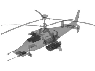 Kamov KA-58 Attack Helicopter 3D Model preview