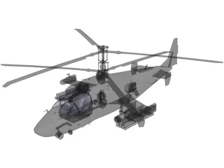 Kamov Ka-52 Attack Helicopter 3D Model preview