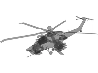 Mil MI-28N Attack Helicopter 3D Model preview