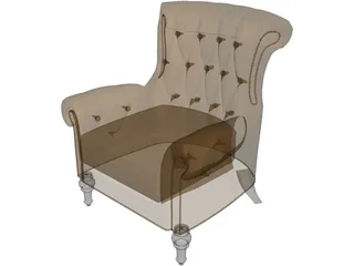 Single Sofa 3D Model preview