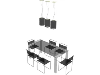 Kitchen Table 3D Model preview
