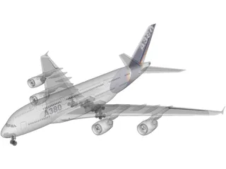 Airbus A380 3D Model preview