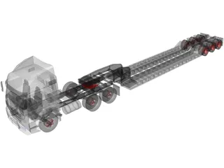 Mercedes-Benz Actros 6-axle 3D Model preview